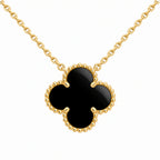 Vintage Alhambra Black Clover Pendant Necklace