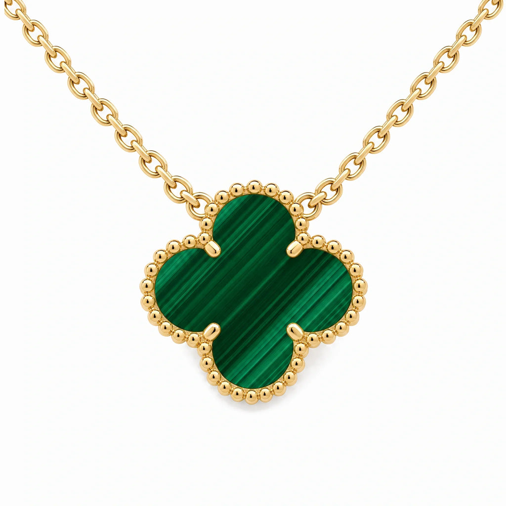 Vintage Alhambra Black Clover Pendant Necklace