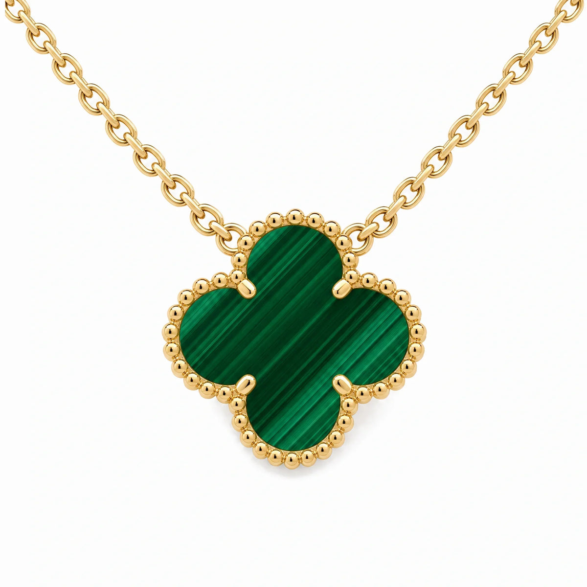 Vintage Alhambra Black Clover Pendant Necklace
