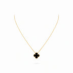 Vintage Alhambra Black Clover Pendant Necklace