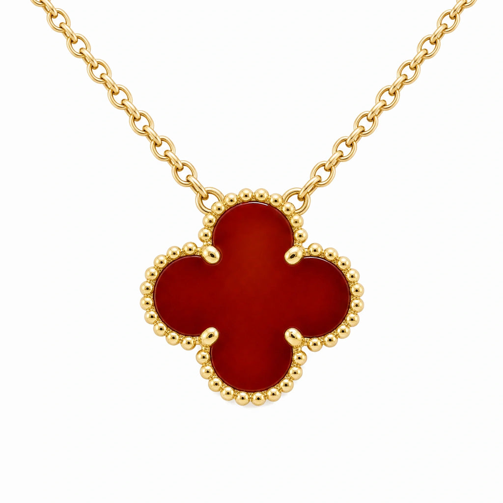 Vintage Alhambra Black Clover Pendant Necklace