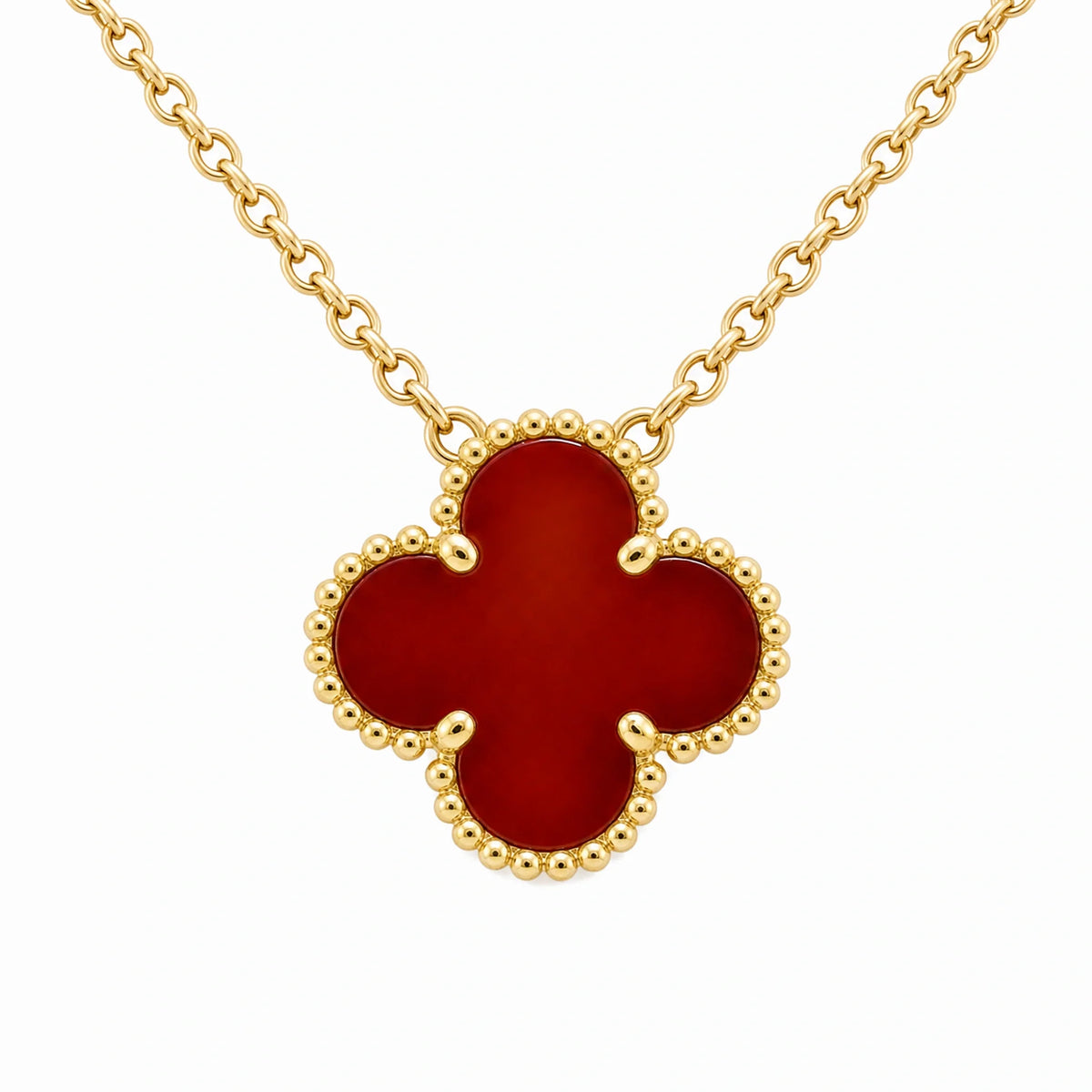Vintage Alhambra Black Clover Pendant Necklace