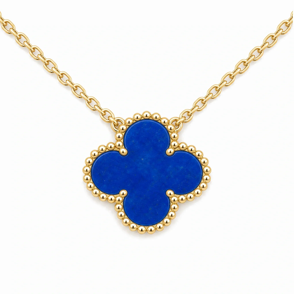 Vintage Alhambra Black Clover Pendant Necklace