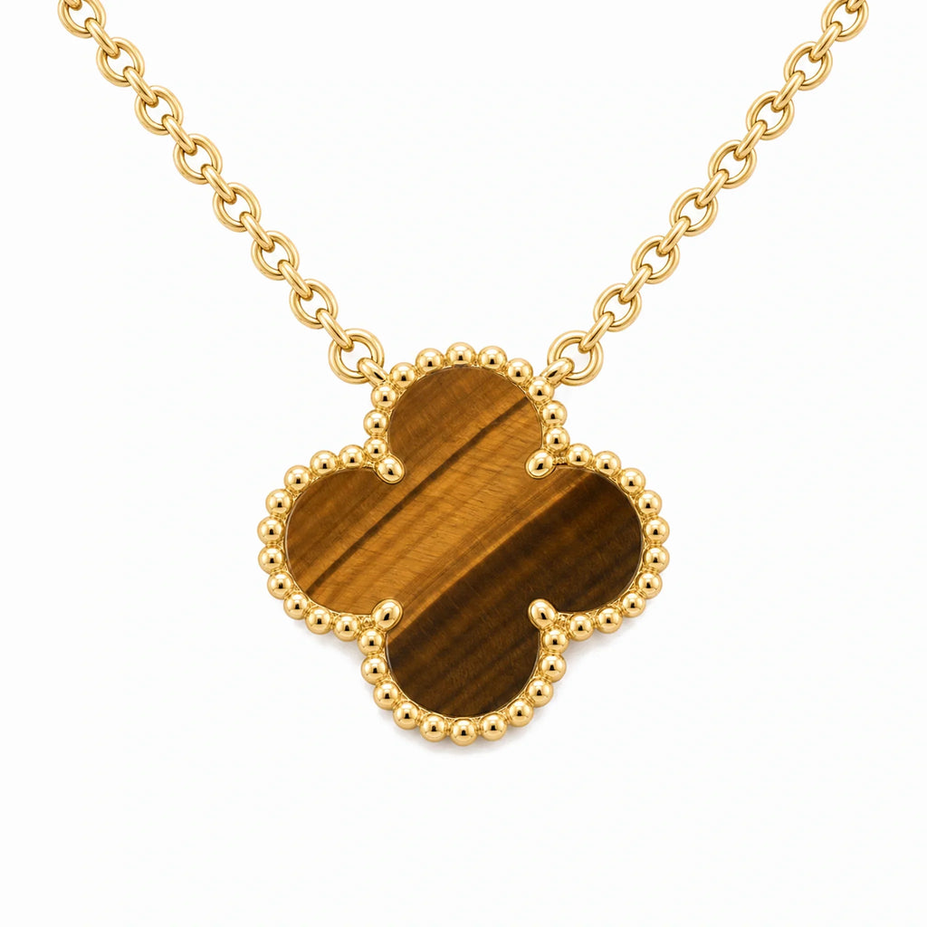 Vintage Alhambra Black Clover Pendant Necklace