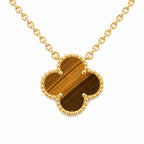 Vintage Alhambra Black Clover Pendant Necklace