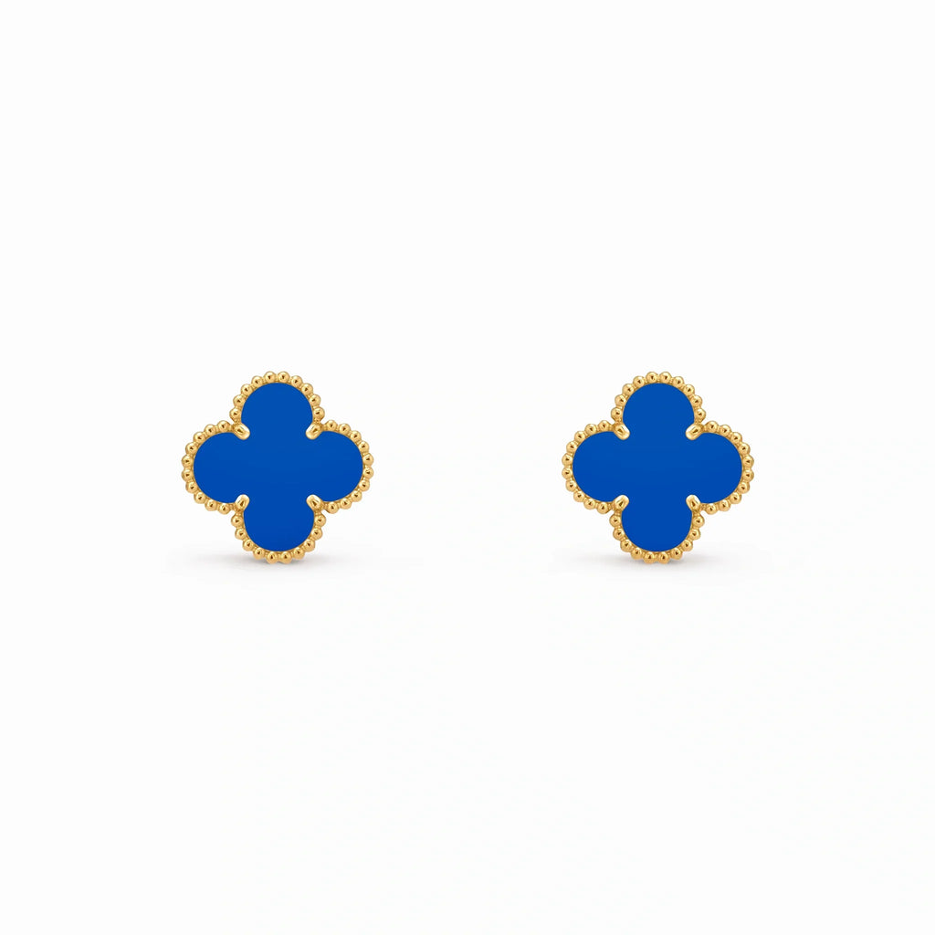 Vintage Alhambra Blue Clover Earrings