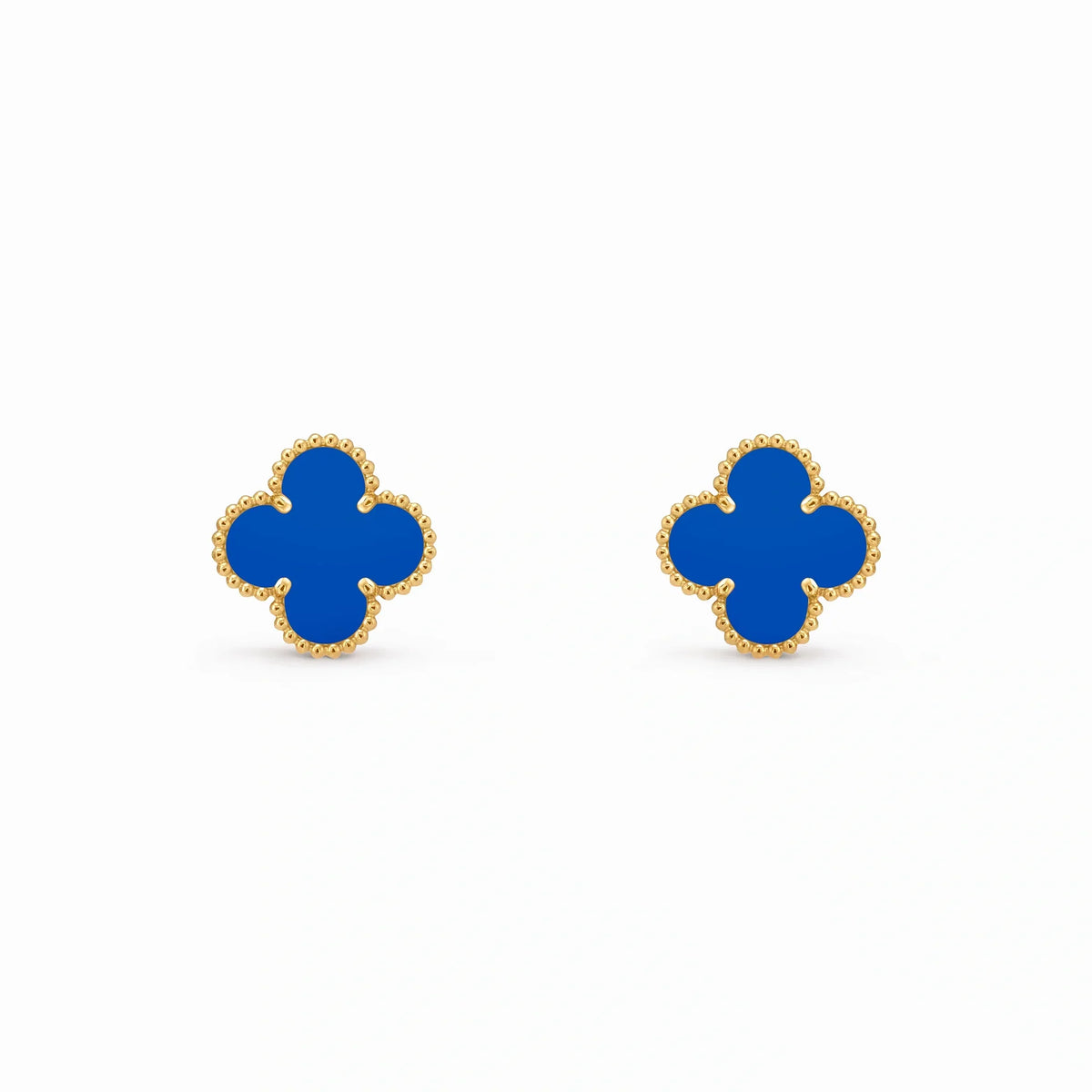 Vintage Alhambra Blue Clover Earrings