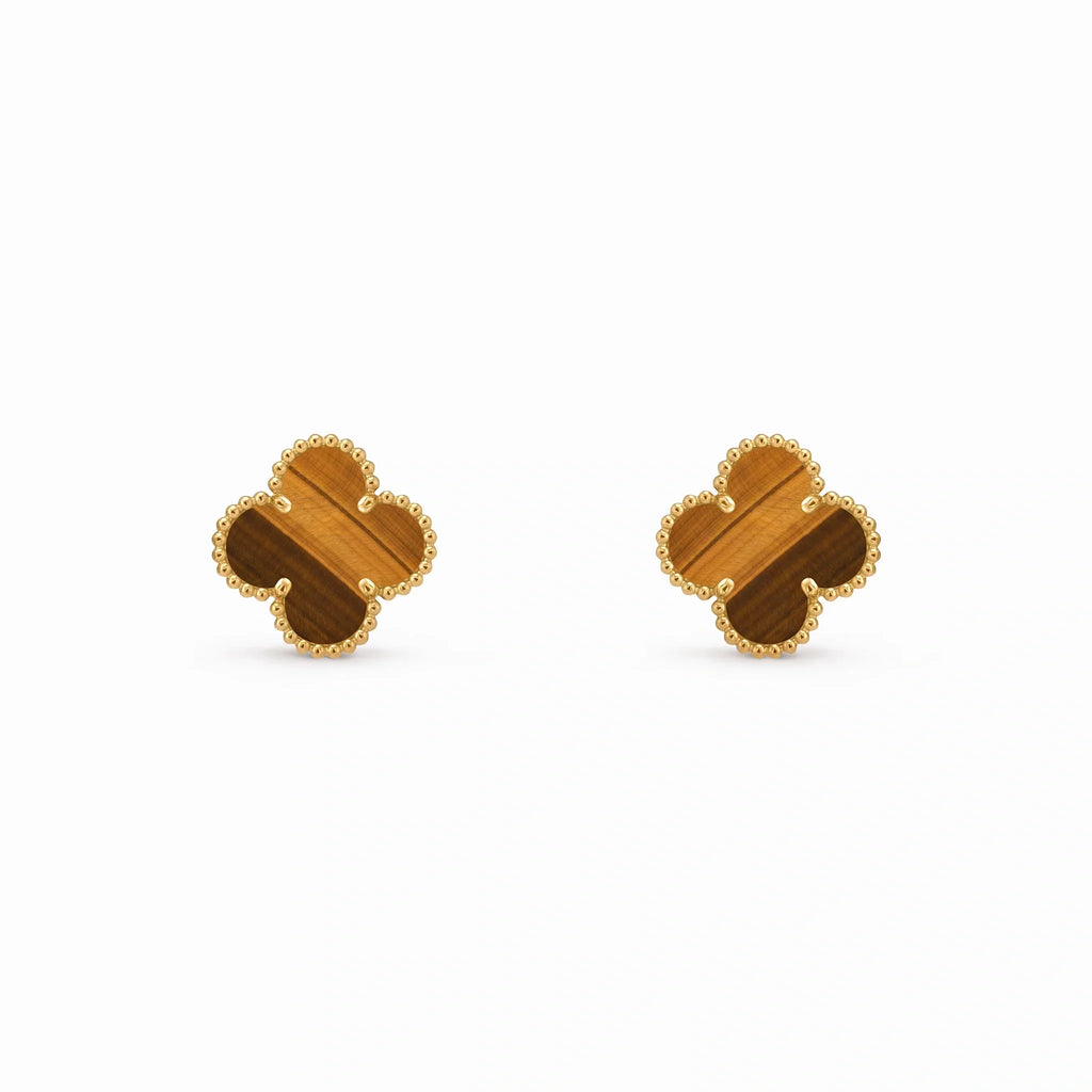 Vintage Alhambra Blue Clover Earrings