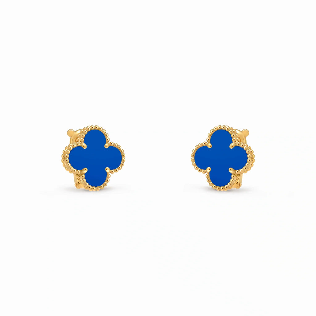 Vintage Alhambra Blue Clover Earrings