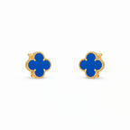 Vintage Alhambra Blue Clover Earrings