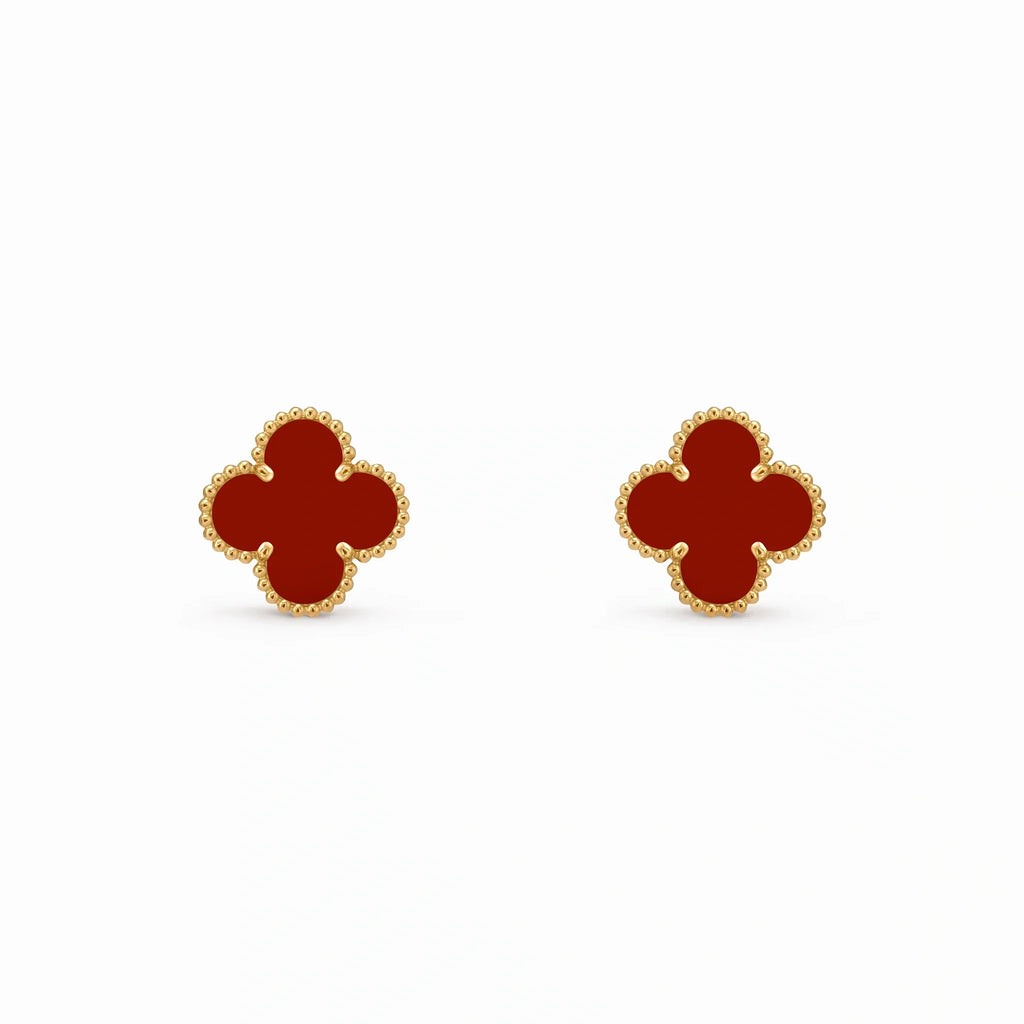Vintage Alhambra Blue Clover Earrings