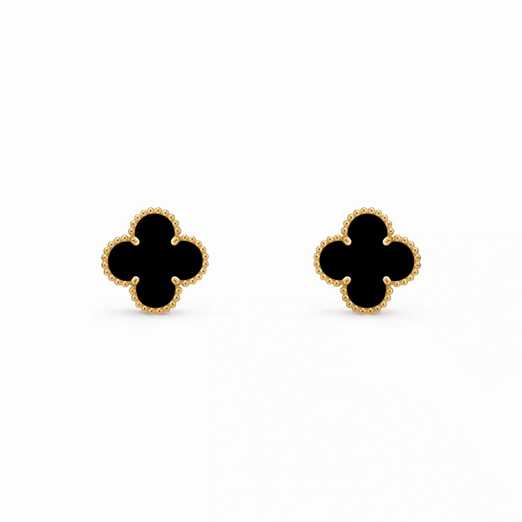 Vintage Alhambra Blue Clover Earrings