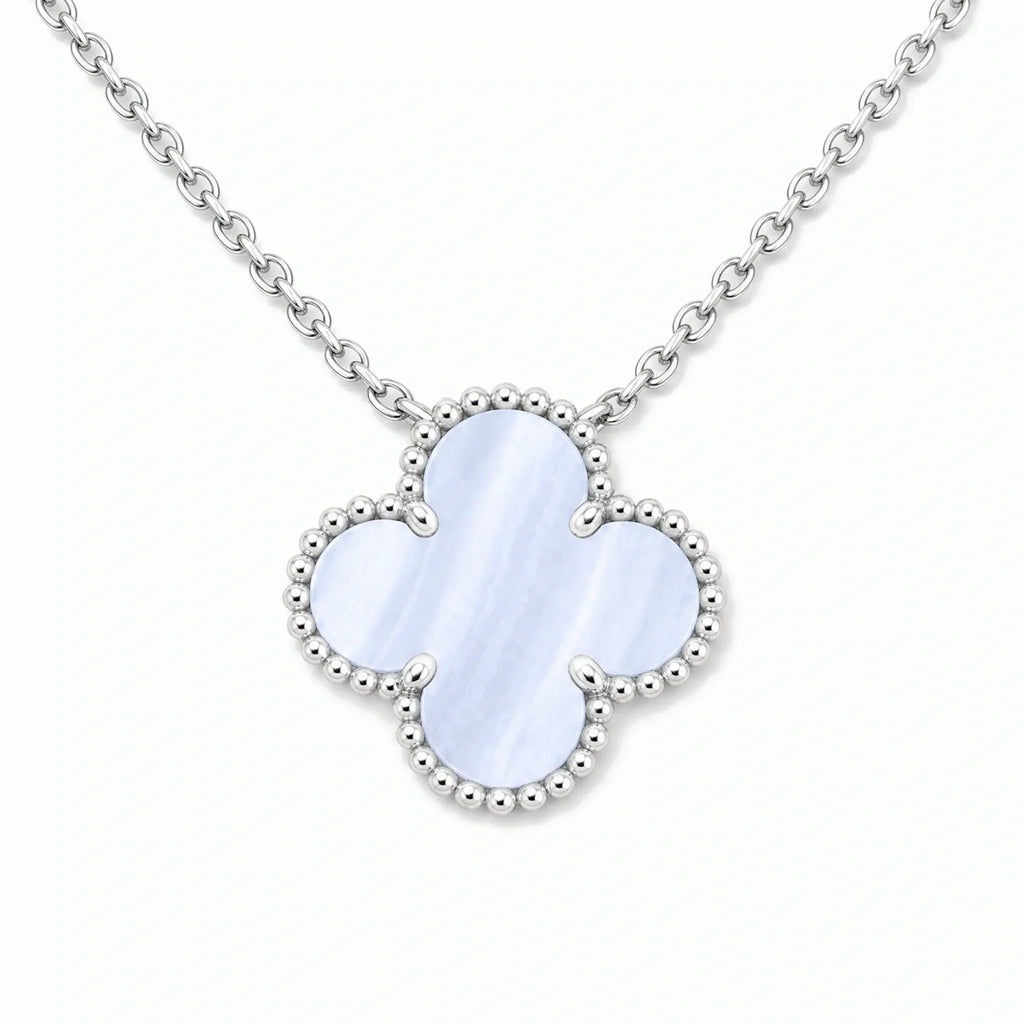 Vintage Alhambra Blue Clover Pendant Necklace