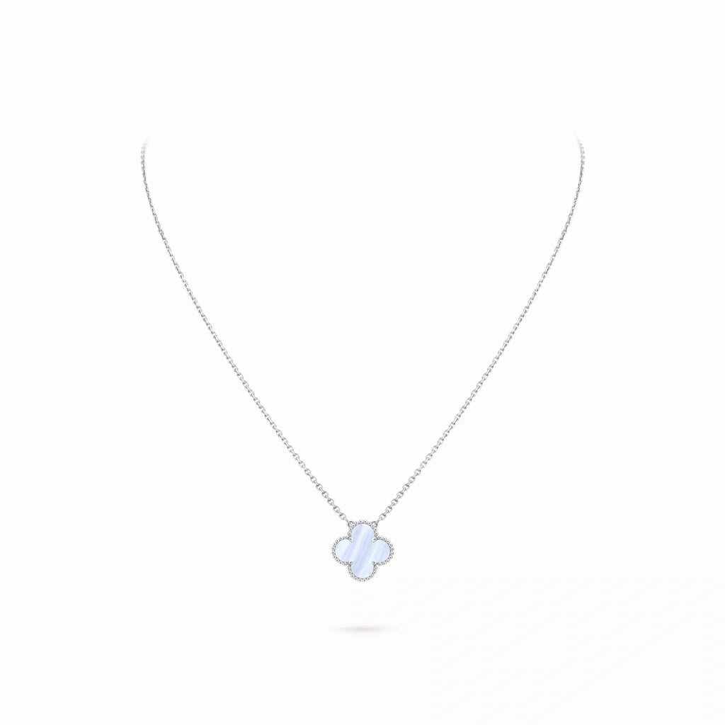Vintage Alhambra Blue Clover Pendant Necklace