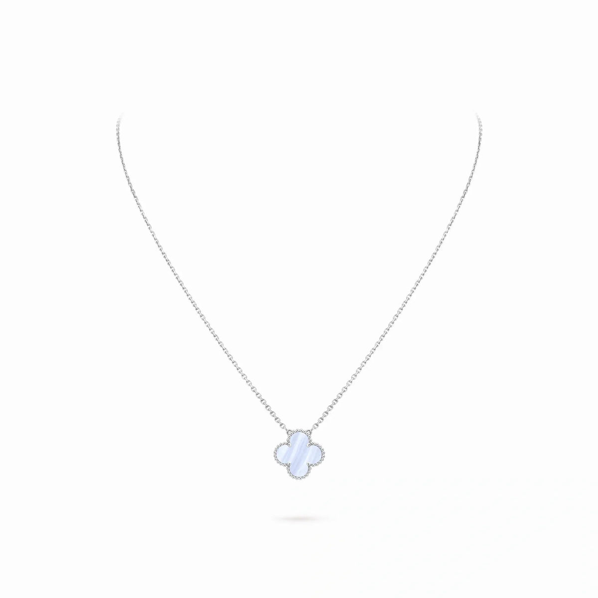 Vintage Alhambra Blue Clover Pendant Necklace
