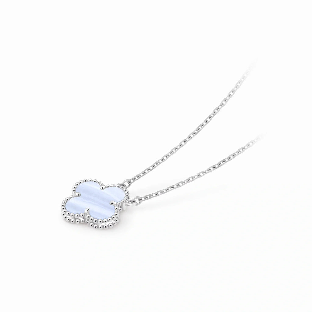 Vintage Alhambra Blue Clover Pendant Necklace