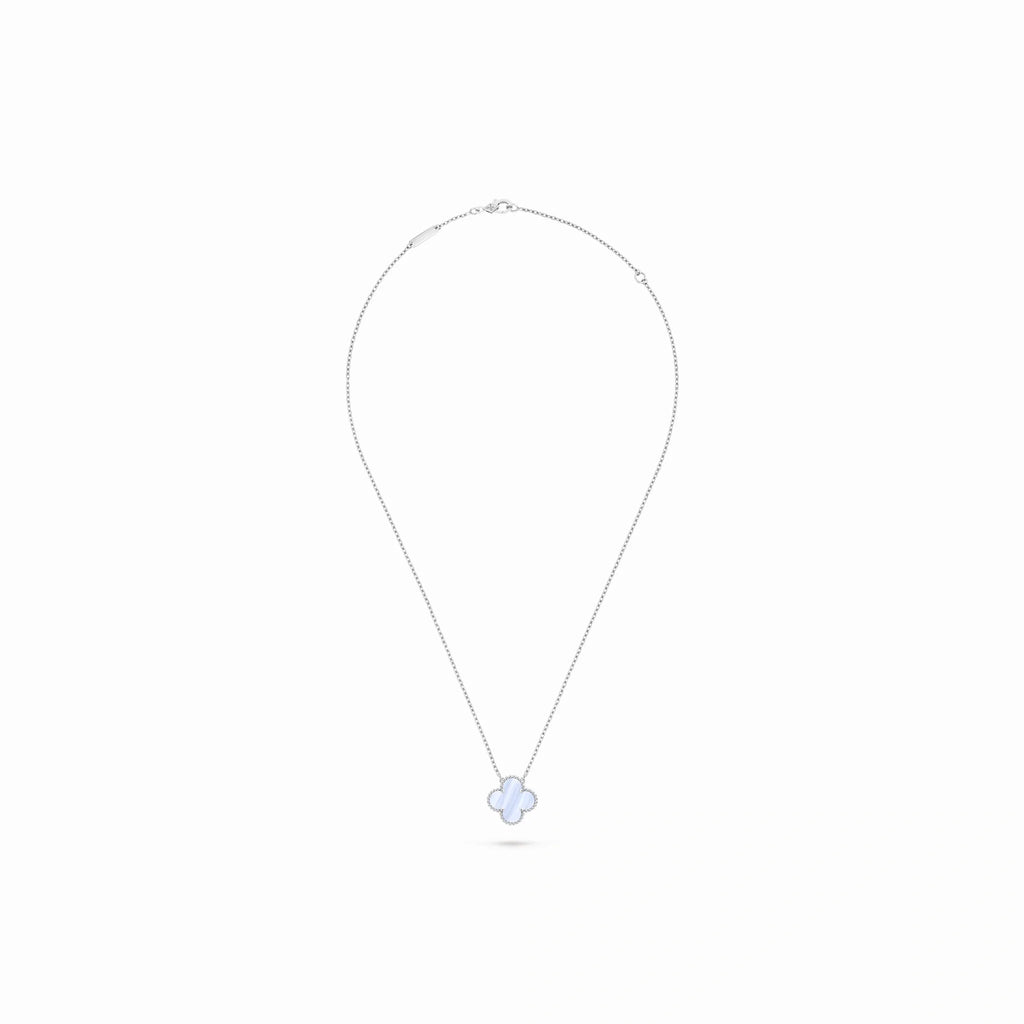 Vintage Alhambra Blue Clover Pendant Necklace