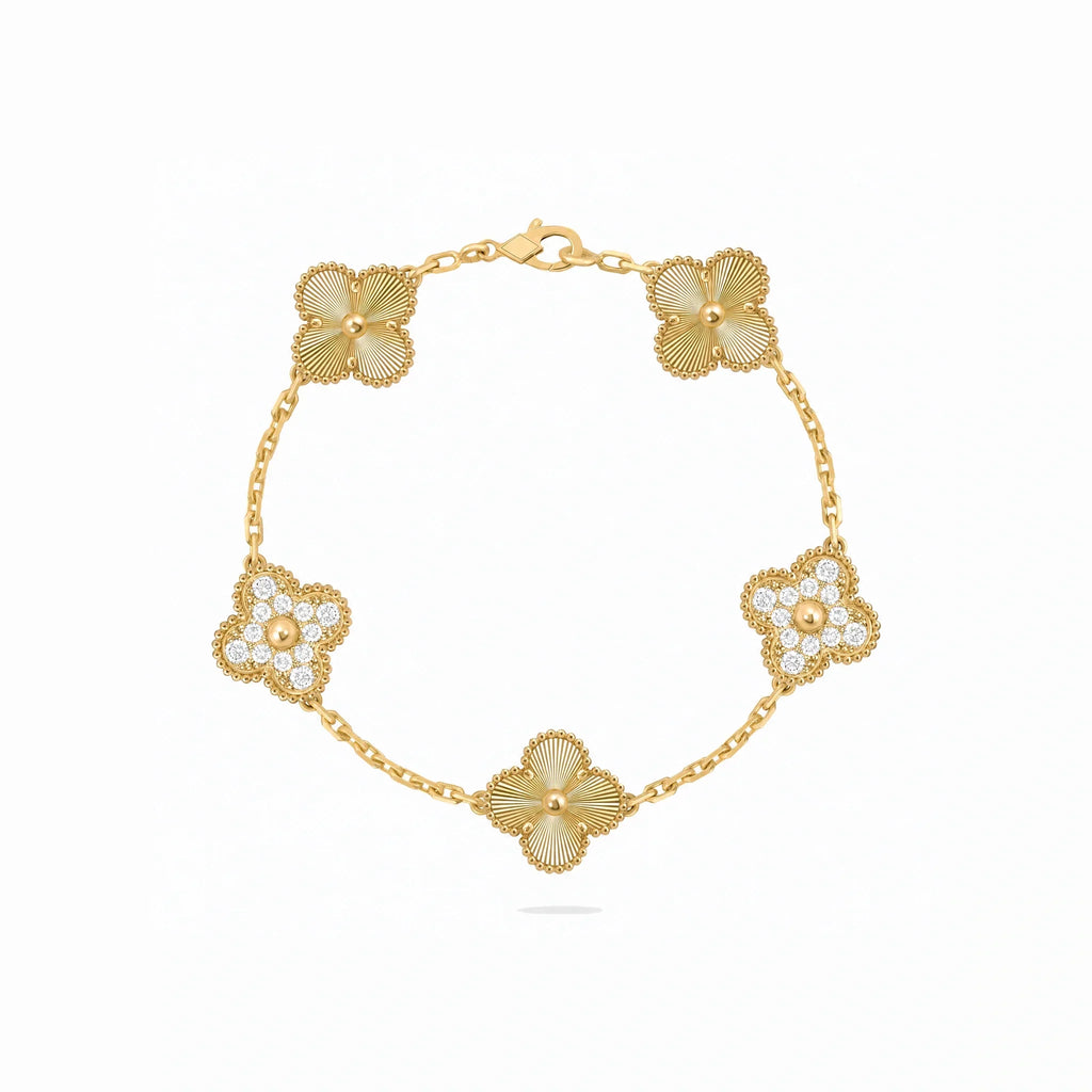 Vintage Alhambra Celeste Clover Chain Bracelet