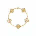 Vintage Alhambra Celeste Clover Chain Bracelet