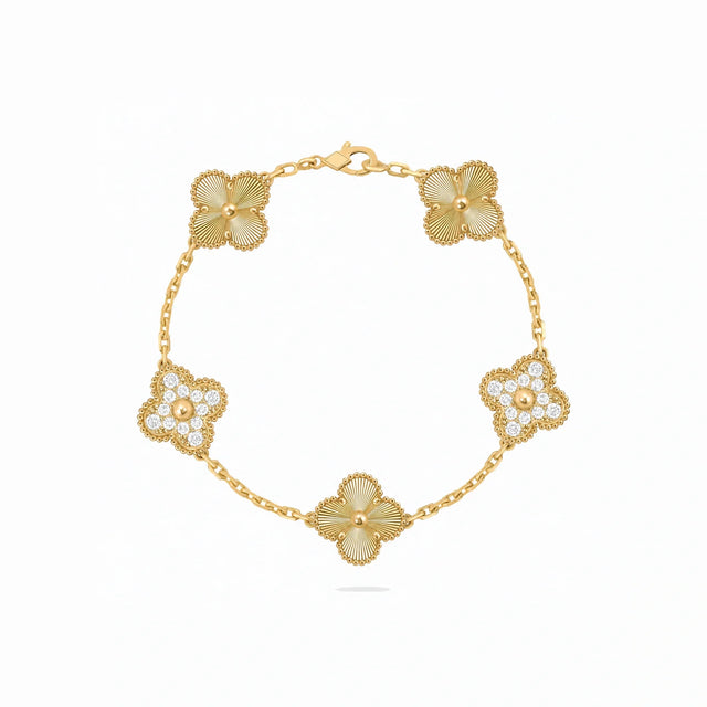 Vintage Alhambra Celeste Clover Chain Bracelet