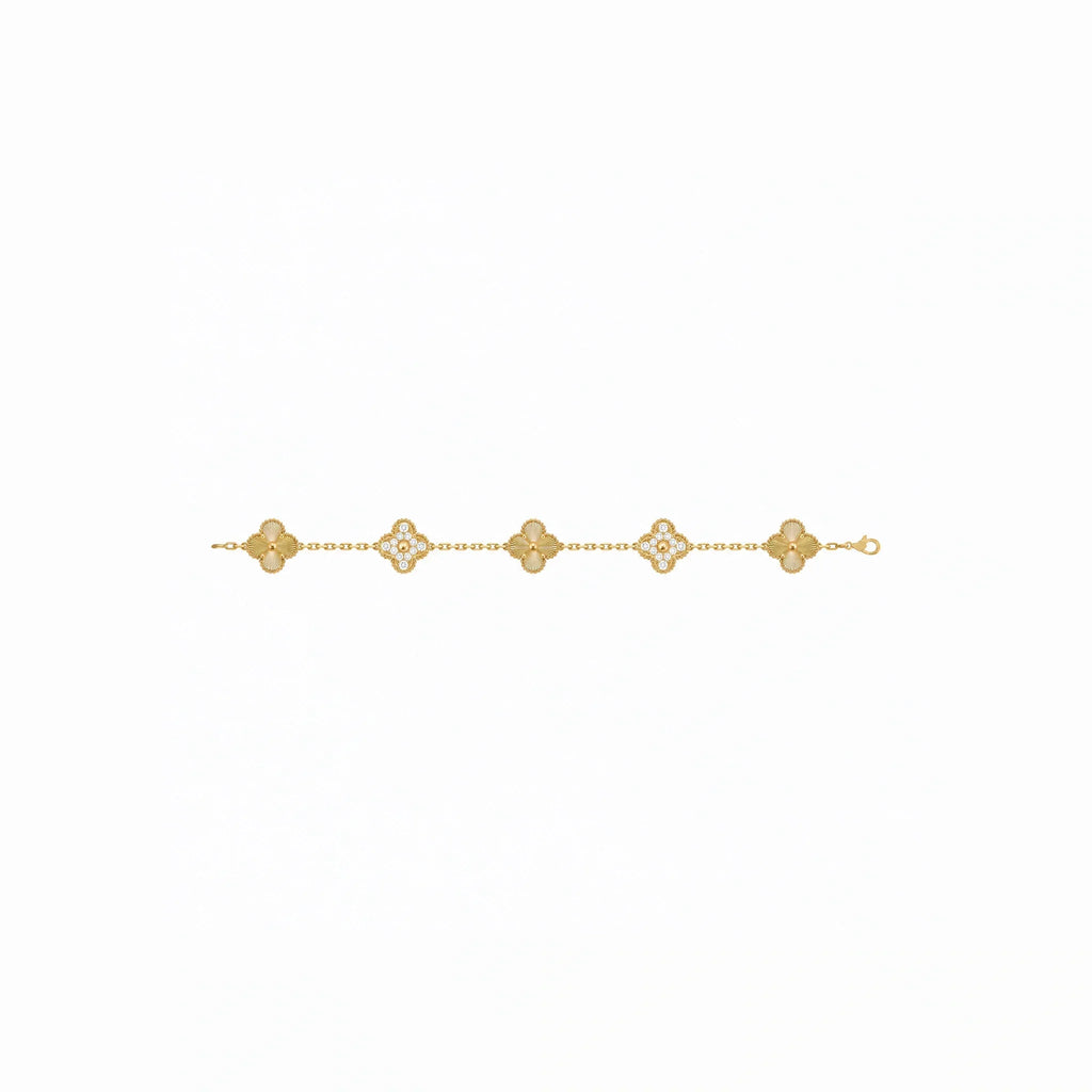 Vintage Alhambra Celeste Clover Chain Bracelet