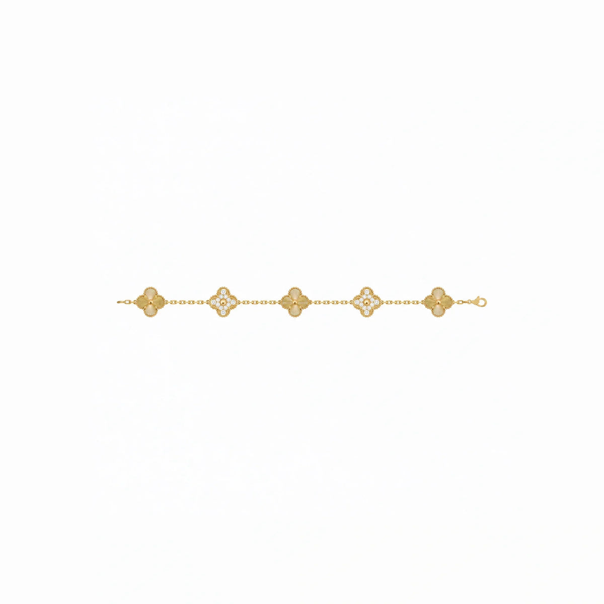 Vintage Alhambra Celeste Clover Chain Bracelet