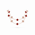 Vintage Alhambra Double Chain Clover Necklace