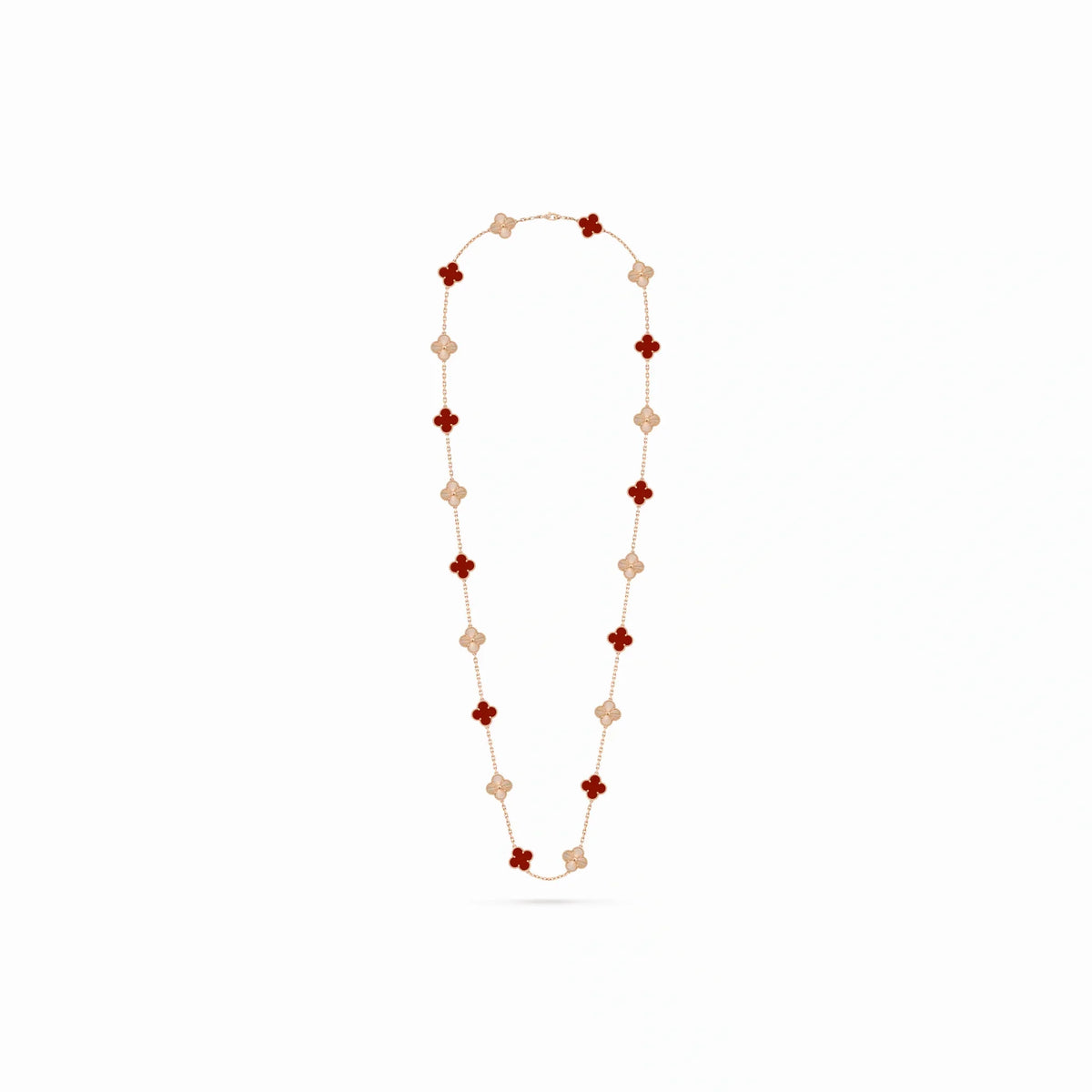 Vintage Alhambra Double Chain Clover Necklace