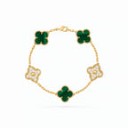 Vintage Alhambra Green Pavé Clover Bracelet