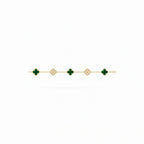 Vintage Alhambra Green Pavé Clover Bracelet