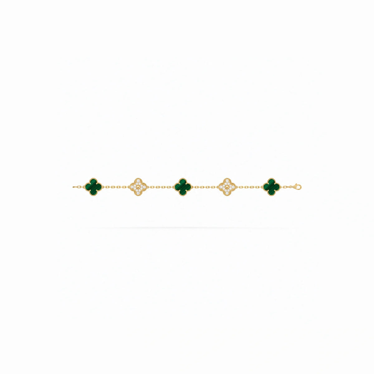 Vintage Alhambra Green Pavé Clover Bracelet
