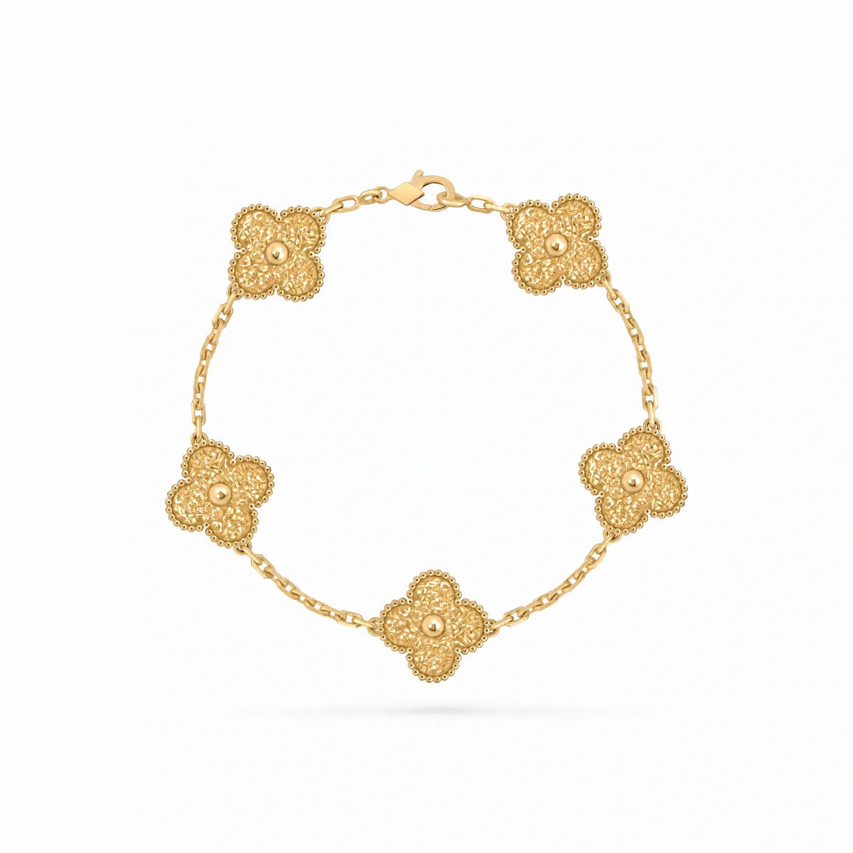 Vintage Alhambra Hammered Clover Bracelet