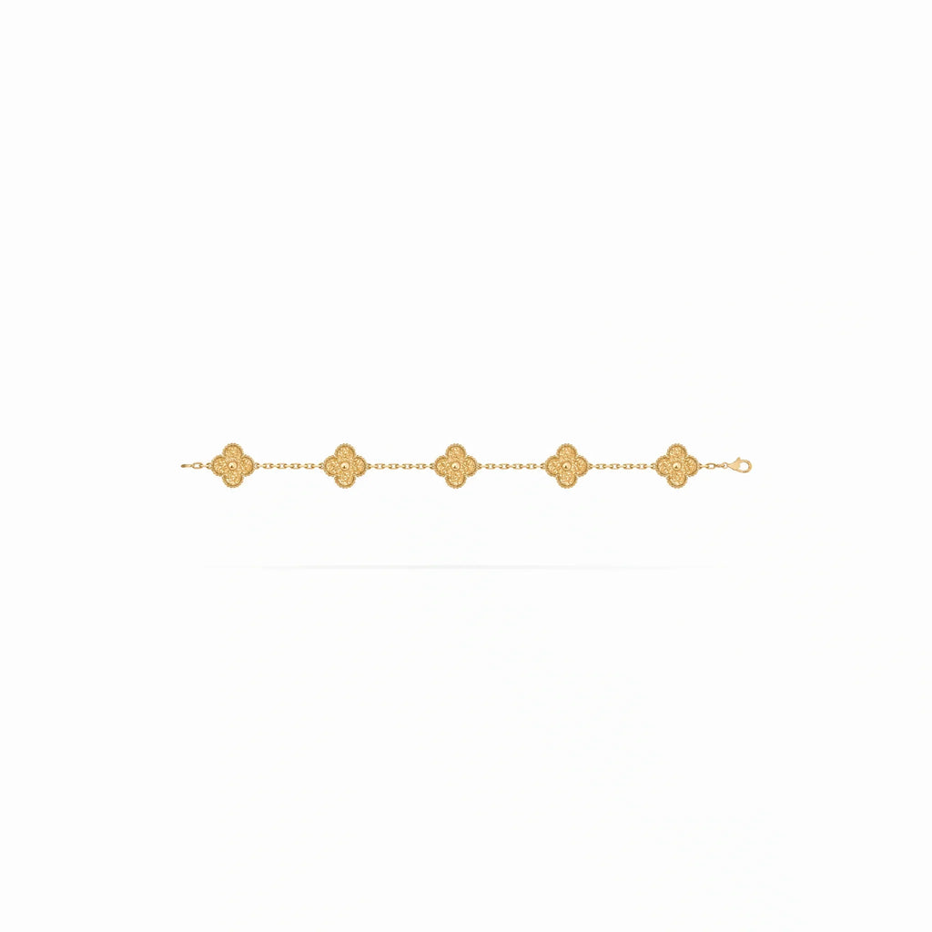 Vintage Alhambra Hammered Clover Bracelet