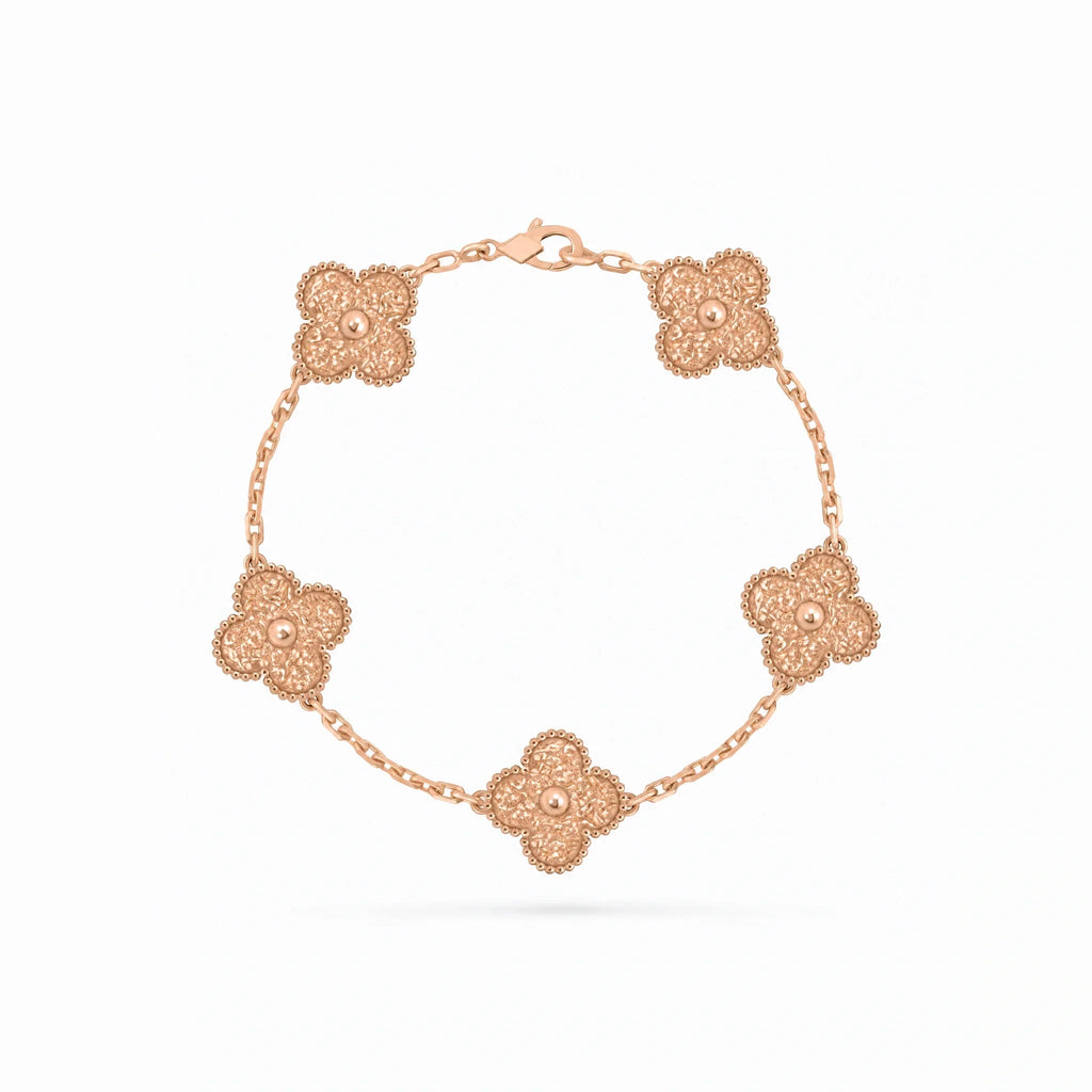 Vintage Alhambra Hammered Clover Bracelet