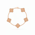 Vintage Alhambra Hammered Clover Bracelet
