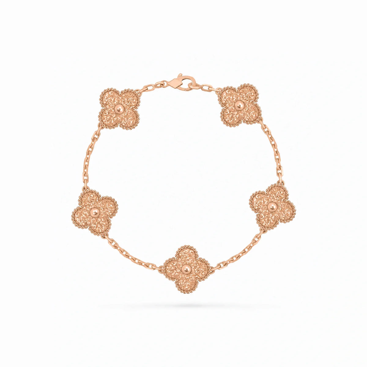 Vintage Alhambra Hammered Clover Bracelet