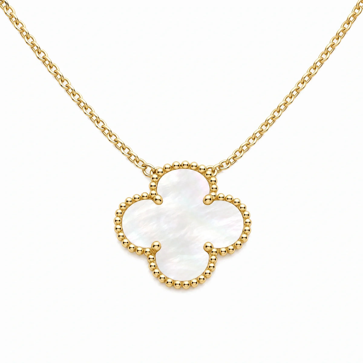 Vintage Alhambra Nacre Clover Pendant Necklace