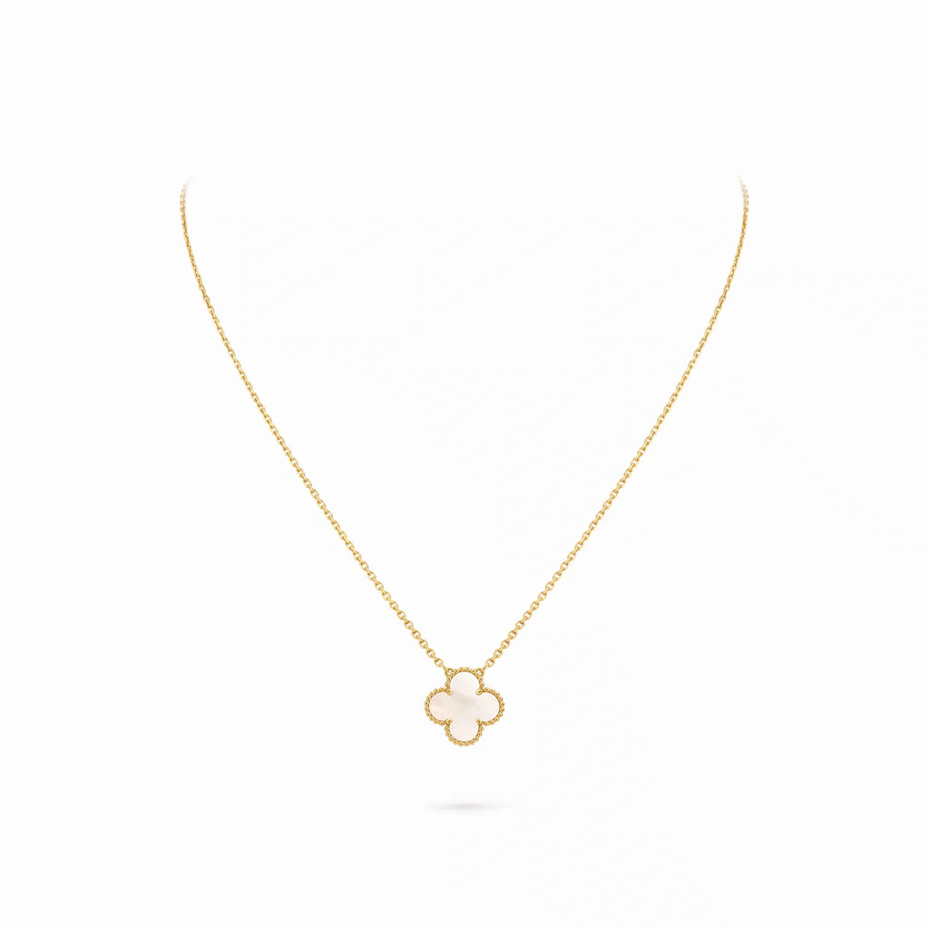 Vintage Alhambra Nacre Clover Pendant Necklace