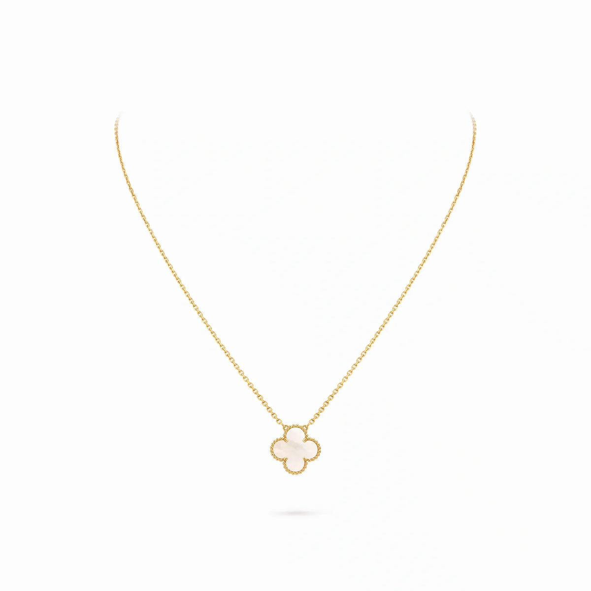 Vintage Alhambra Nacre Clover Pendant Necklace