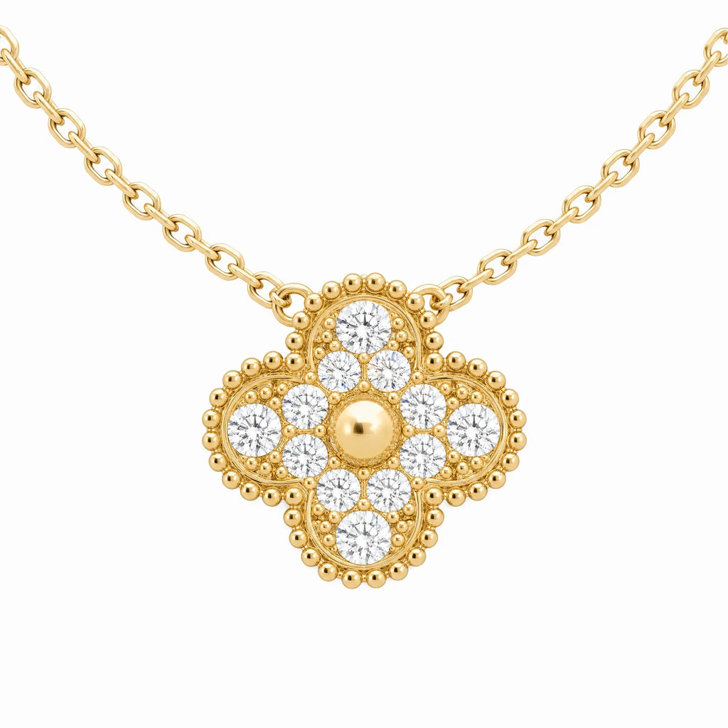 Vintage Alhambra Pavé Clover Pendant Necklace