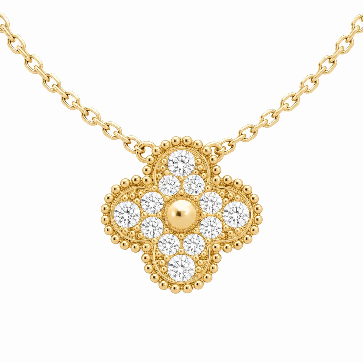 Vintage Alhambra Pavé Clover Pendant Necklace