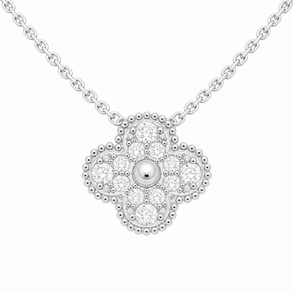 Vintage Alhambra Pavé Clover Pendant Necklace