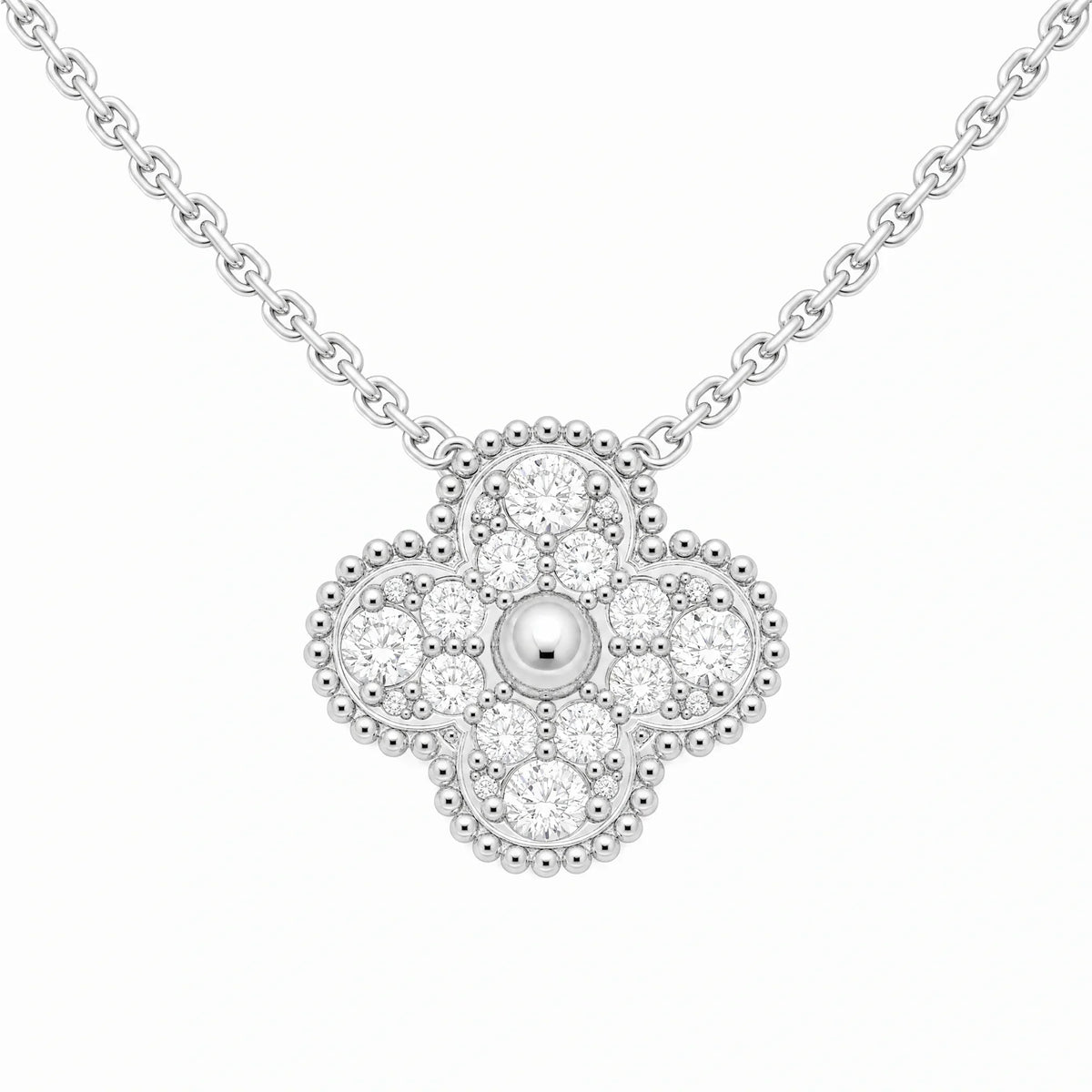 Vintage Alhambra Pavé Clover Pendant Necklace