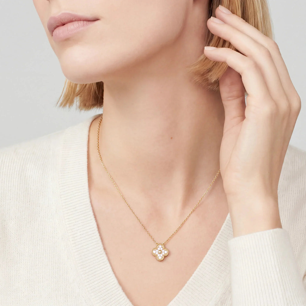 Vintage Alhambra Pavé Clover Pendant Necklace