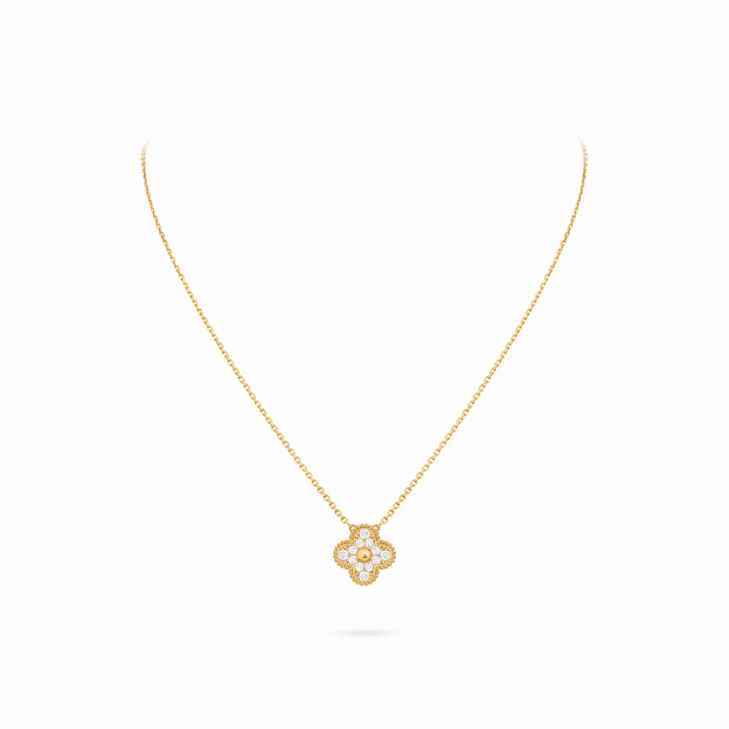 Vintage Alhambra Pavé Clover Pendant Necklace