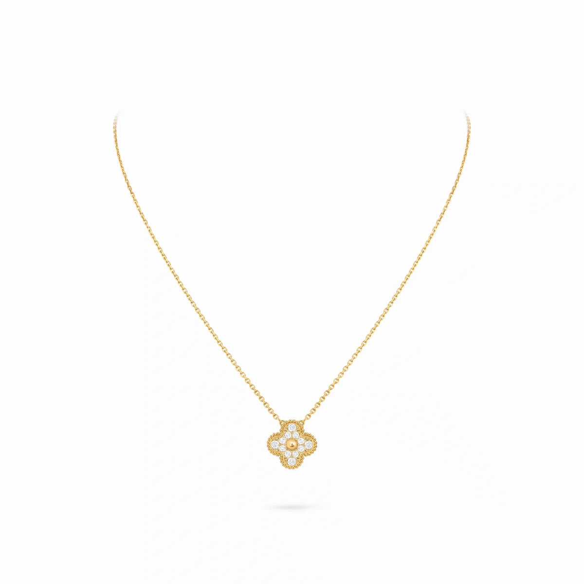 Vintage Alhambra Pavé Clover Pendant Necklace