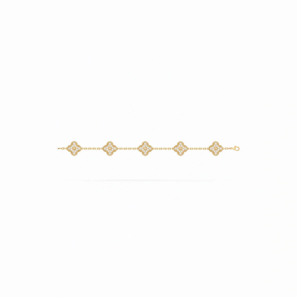 Vintage Alhambra Pavé Five Clover Bracelet