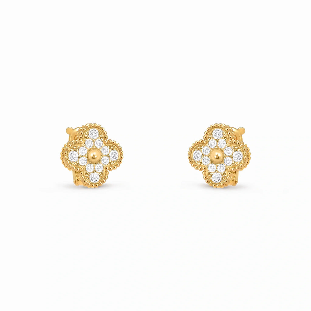 Vintage Alhambra Pavé Four-Leaf Earrings