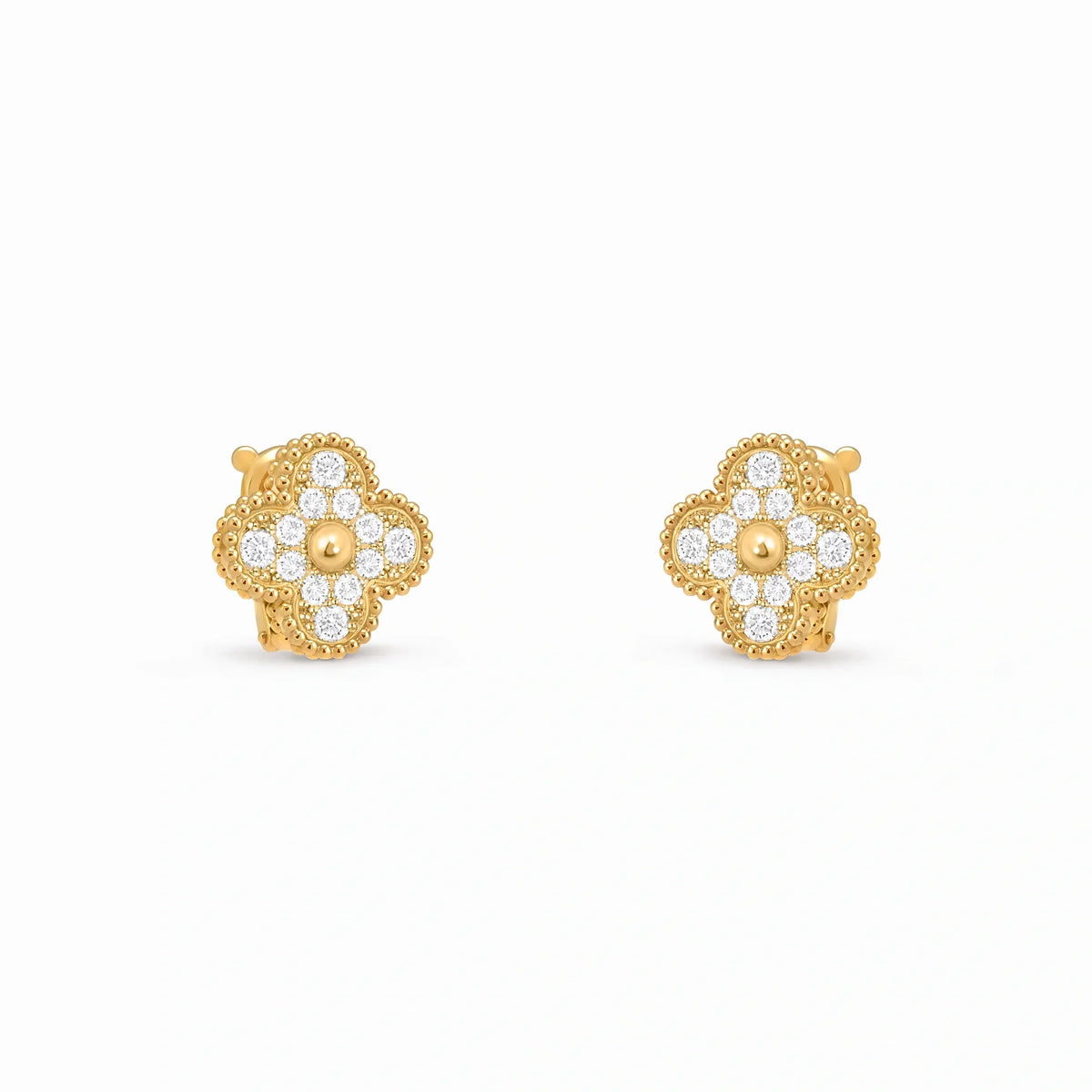 Vintage Alhambra Pavé Four-Leaf Earrings