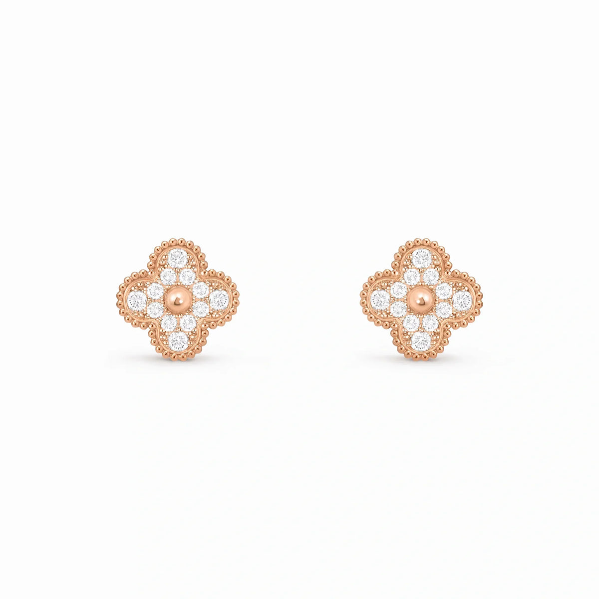 Vintage Alhambra Pavé Four-Leaf Earrings